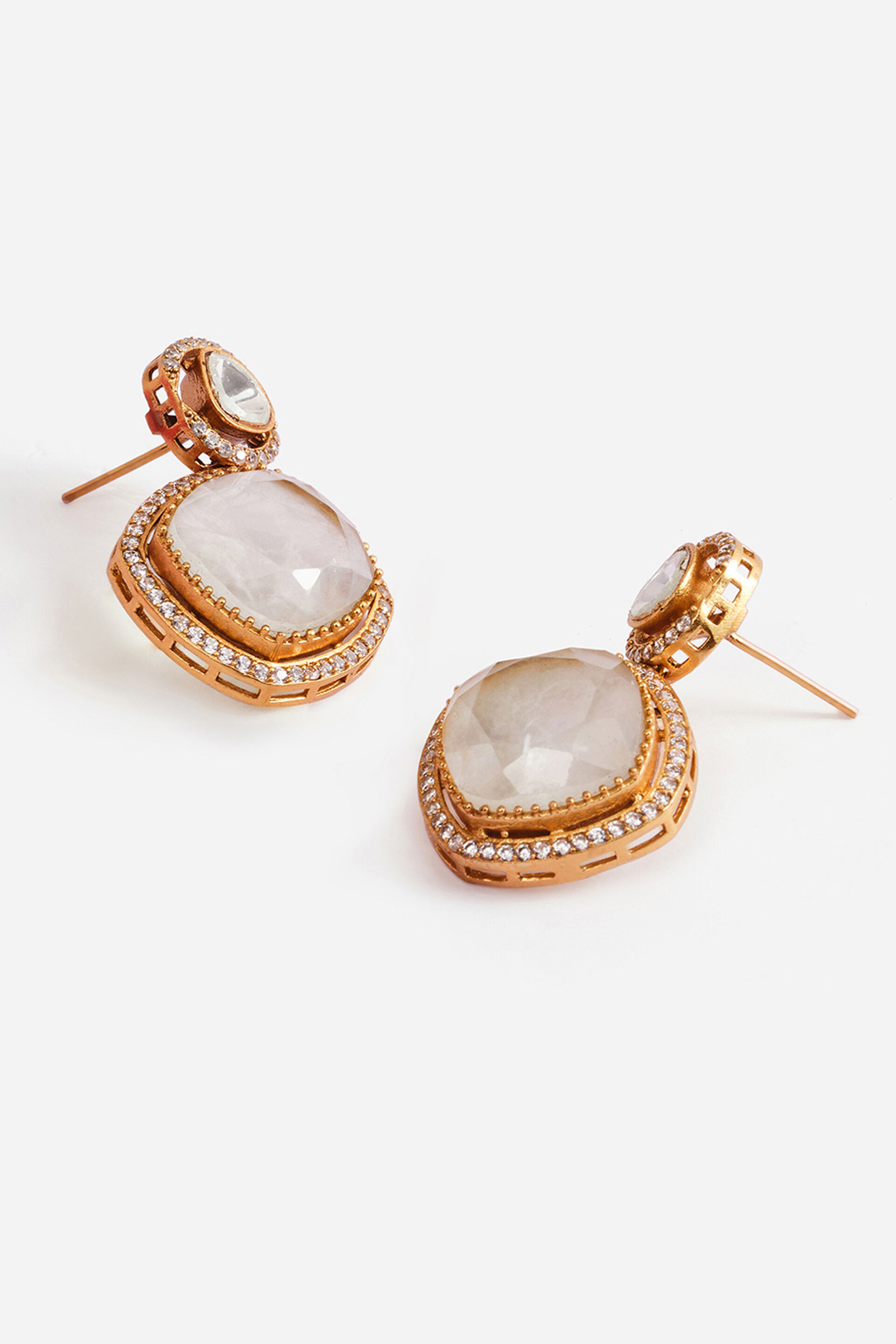 Tashina White Earrings, , image 2